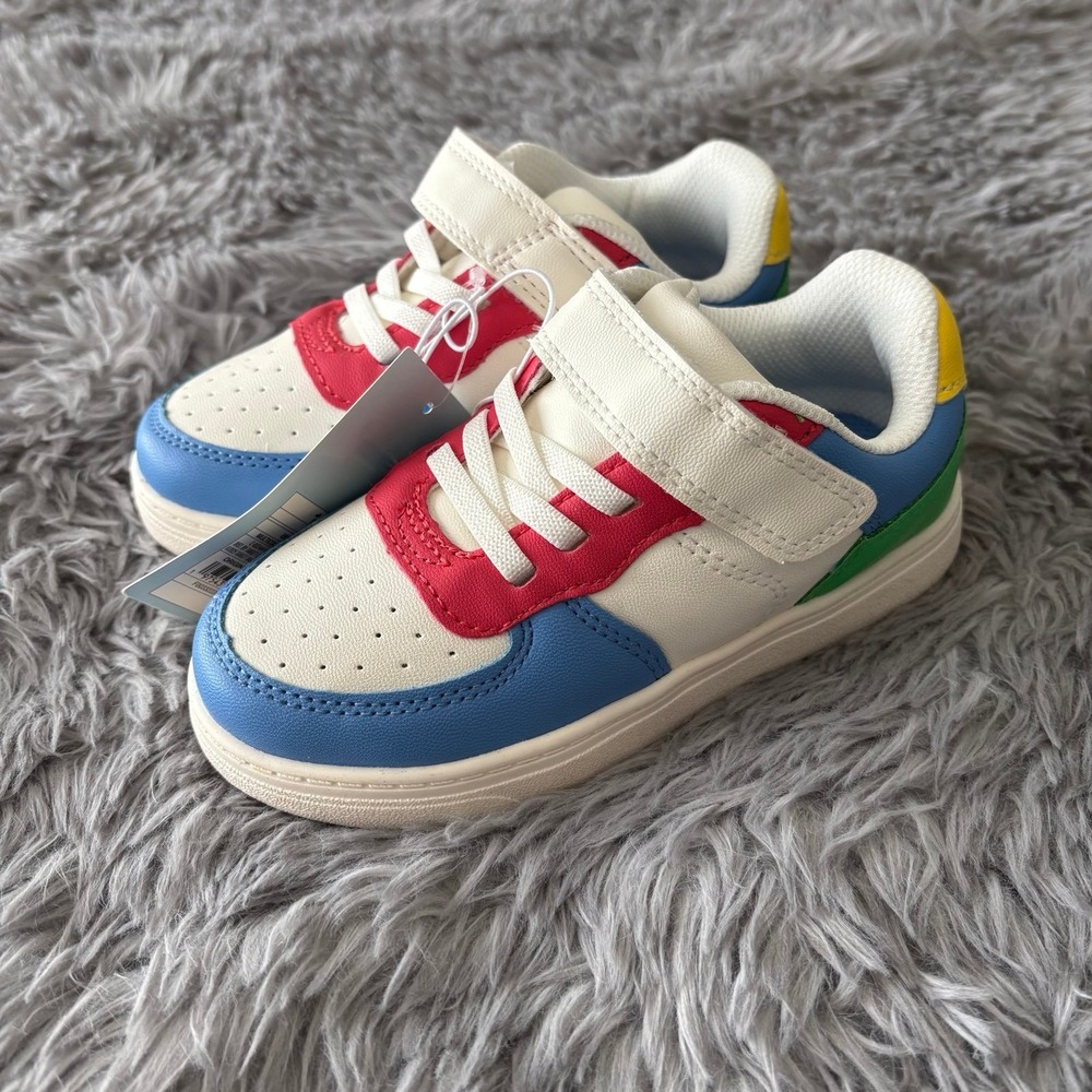 Cat & Jack Color Block Velcro Sneakers Blue Red Green Yellow Toddler 12c NEW
